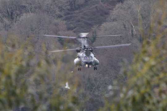 11 March 2021 - 14-21-04
There's a tree growing a shade too fast in front of us. But just occasionally it can help a shot. Here it frames the speeding Chinook as it aims down the river Dart.
--------------------
RAF Chinook ZH902